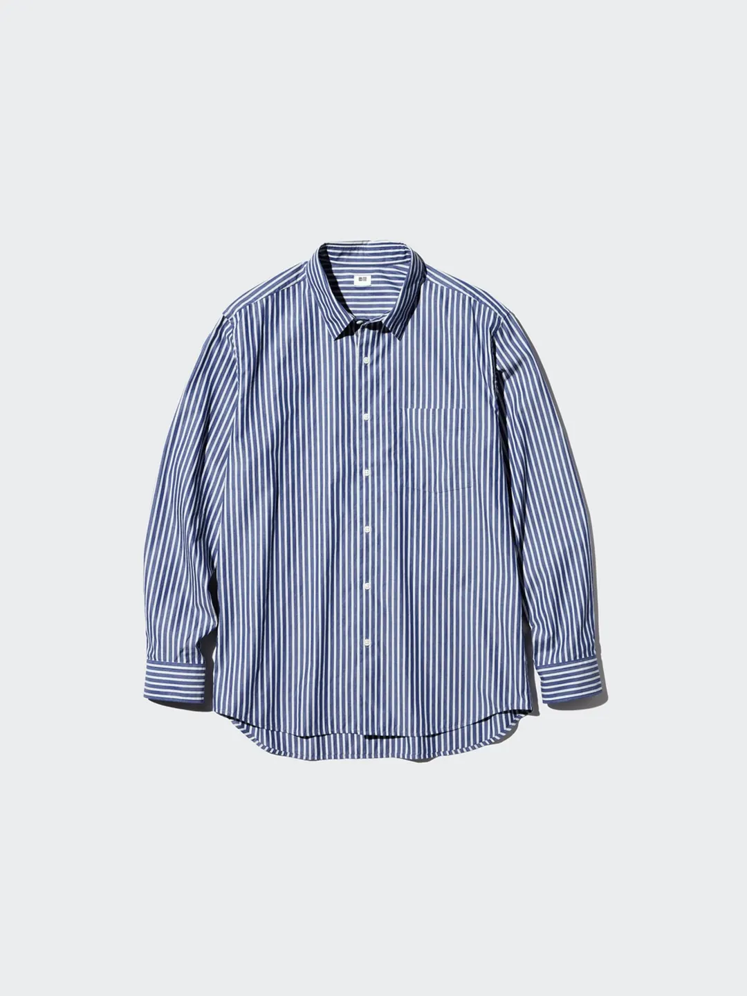 Рубашка в полоску из высококачественного длинноволокнистого хлопка, Uniqlo