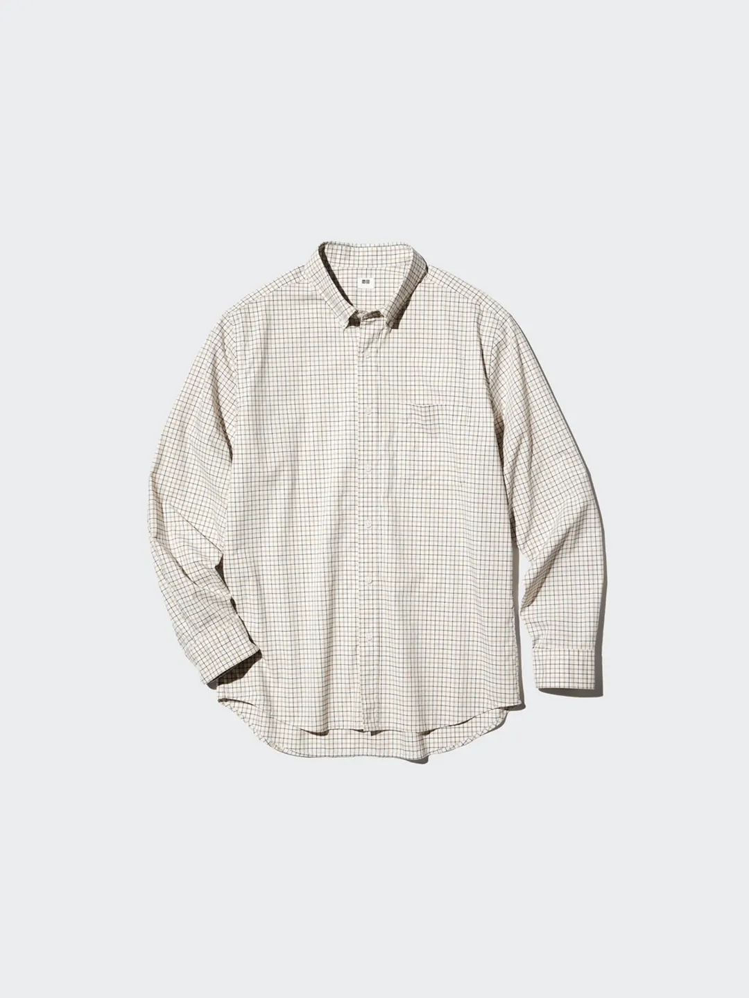 Рубашка в клетку из высококачественного длинноволокнистого хлопка, Uniqlo