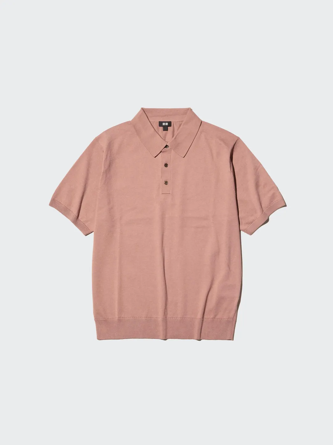 Поло трикотажное с коротким рукавом, пригодное для машинной стирки, Uniqlo