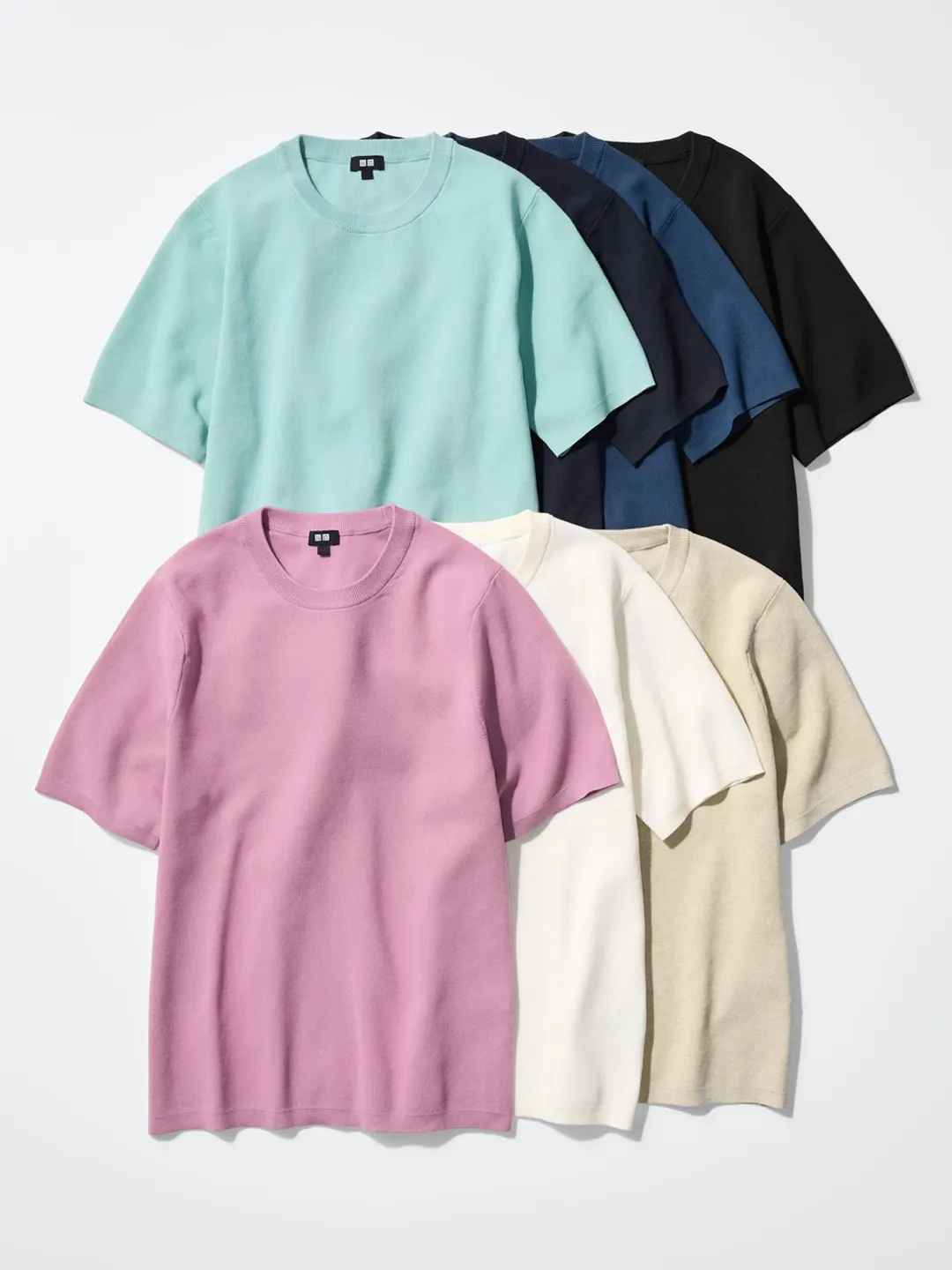 Джемпер в рубчик с короткими рукавами, Uniqlo
