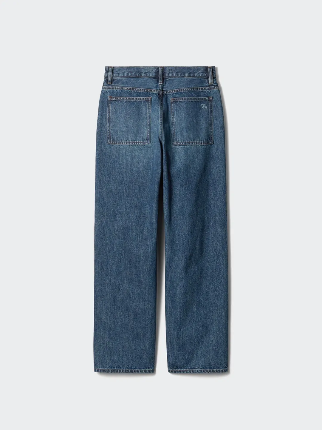 Джинсы прямого кроя удлиненные с эффектом стирки, Uniqlo