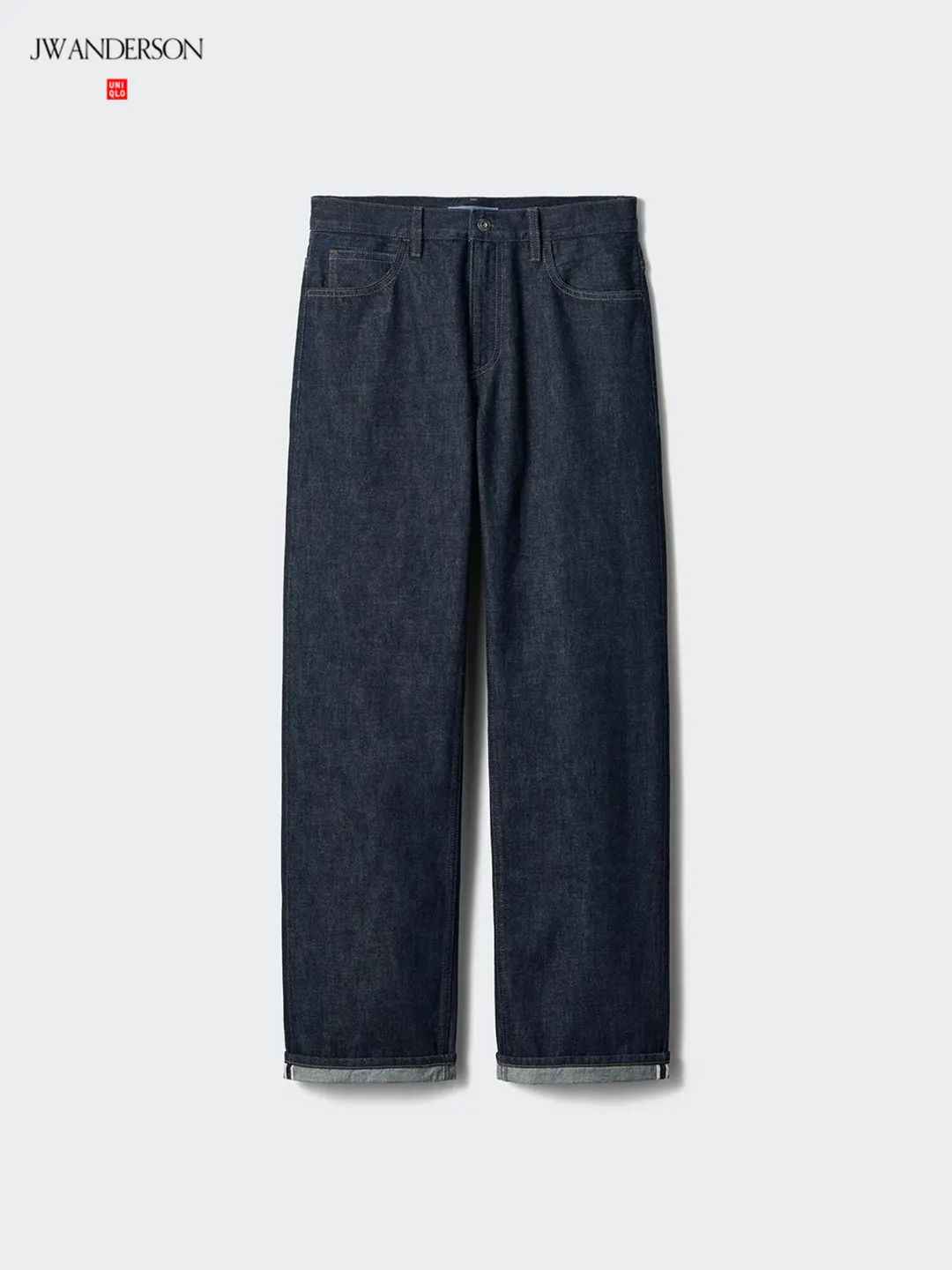 Джинсы прямого кроя удлиненные с эффектом стирки, Uniqlo