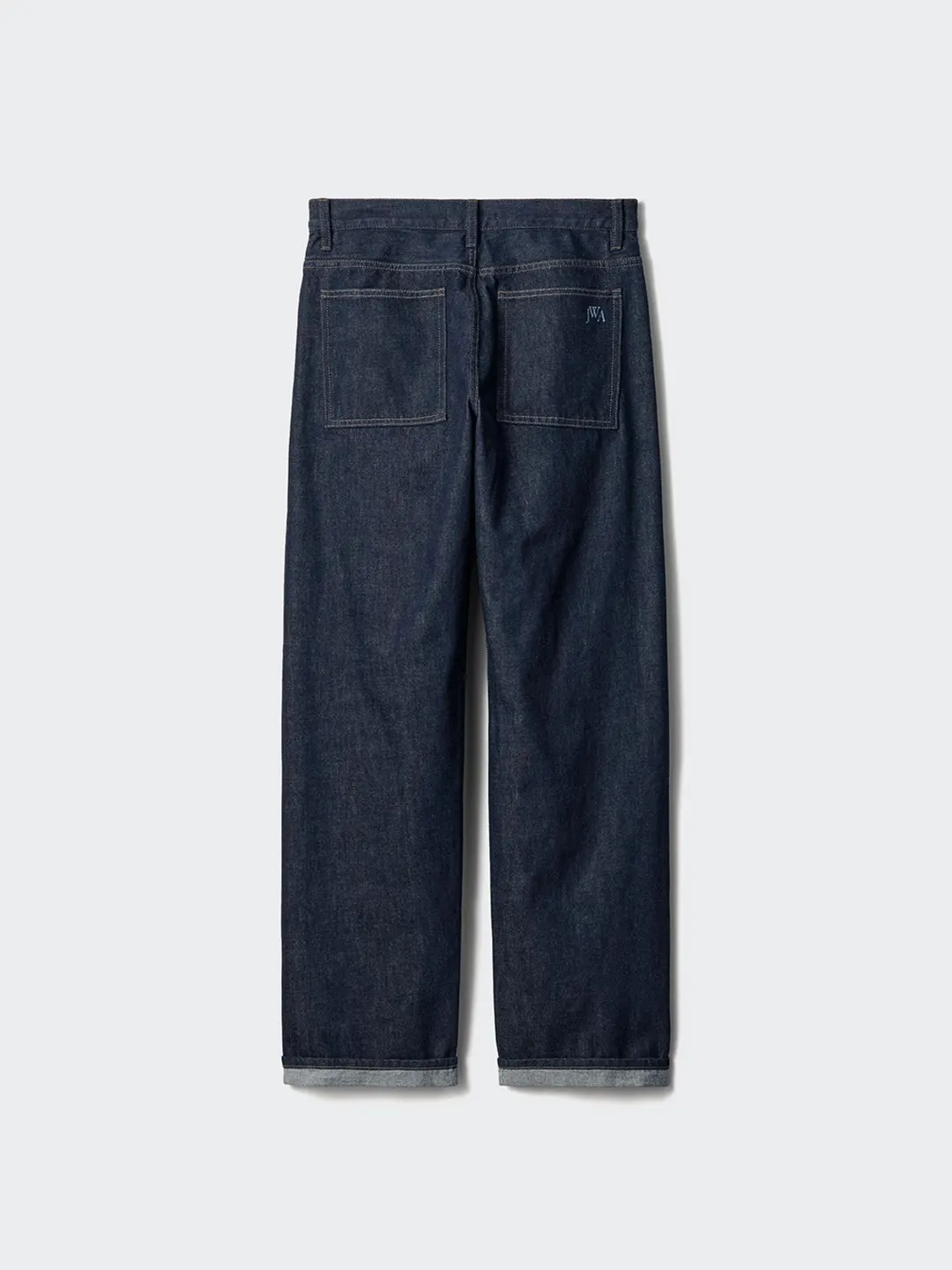 Джинсы прямого кроя удлиненные с эффектом стирки, Uniqlo