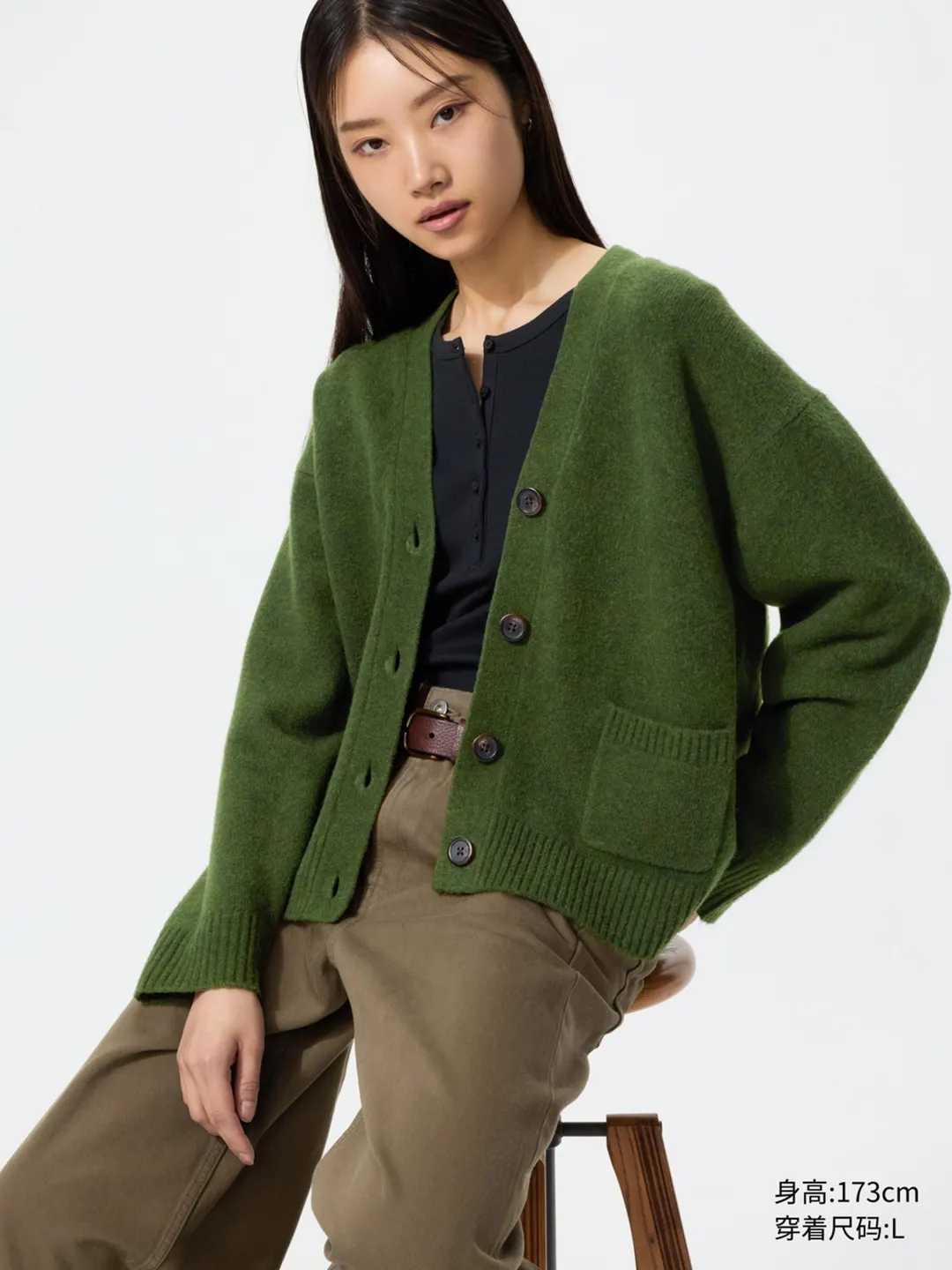 Кардиган свободного кроя из пряжи суфле, Uniqlo