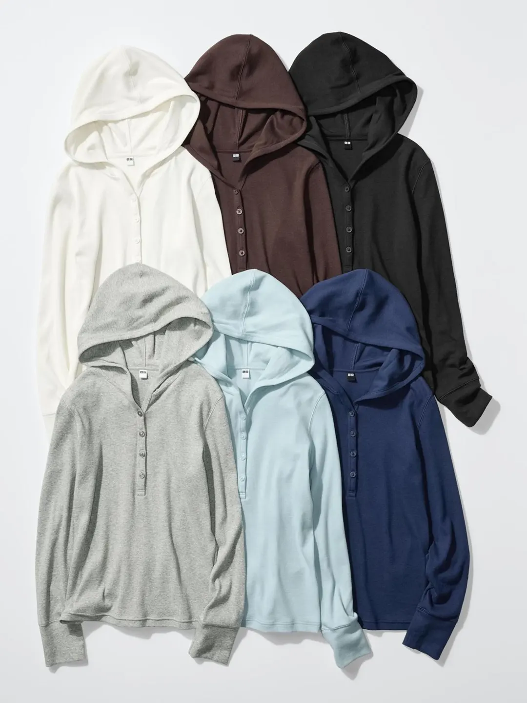 Лонгслив в рубчик с капюшоном, Uniqlo