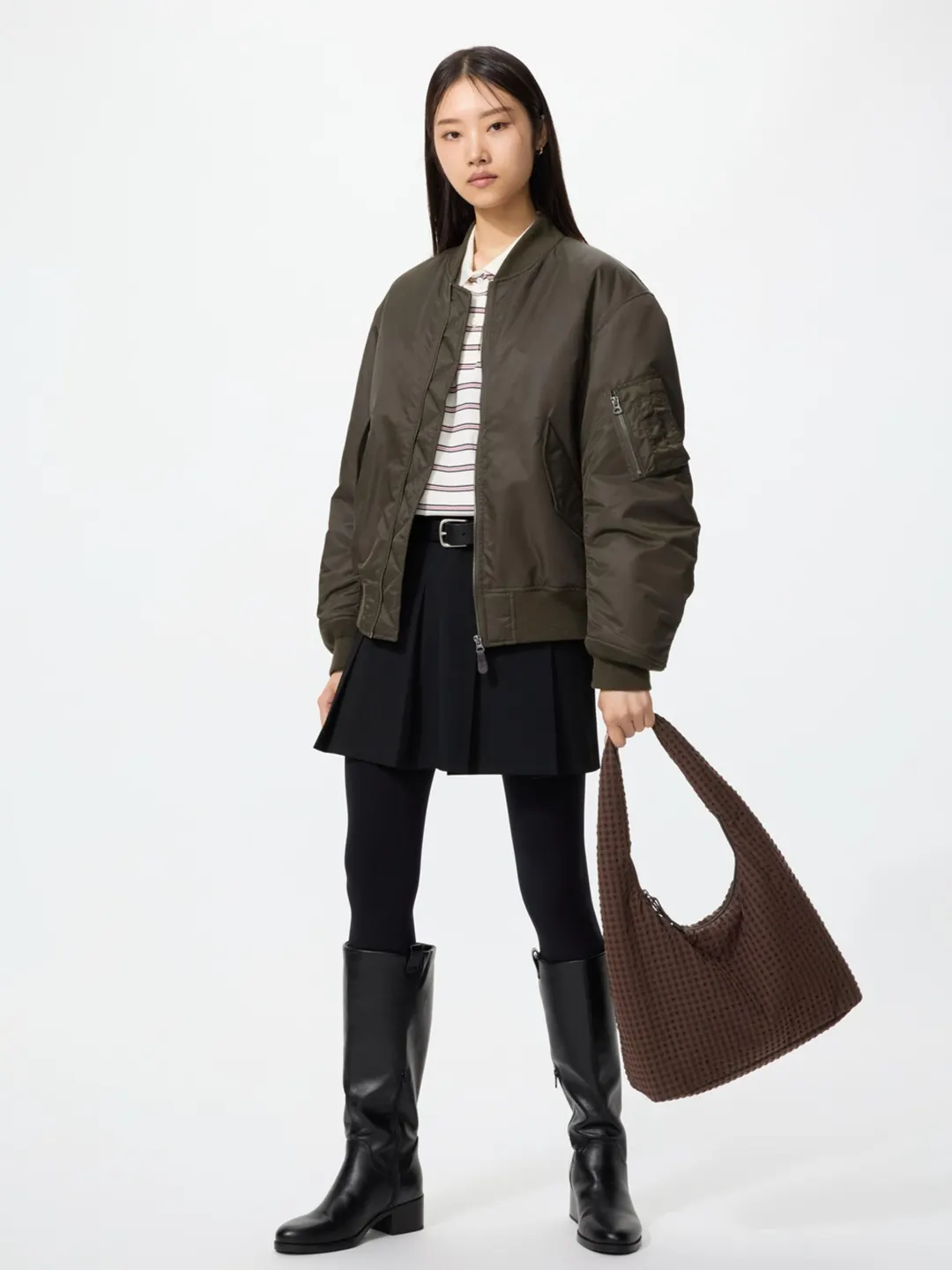 Сумка на плечо из жатой ткани, Uniqlo