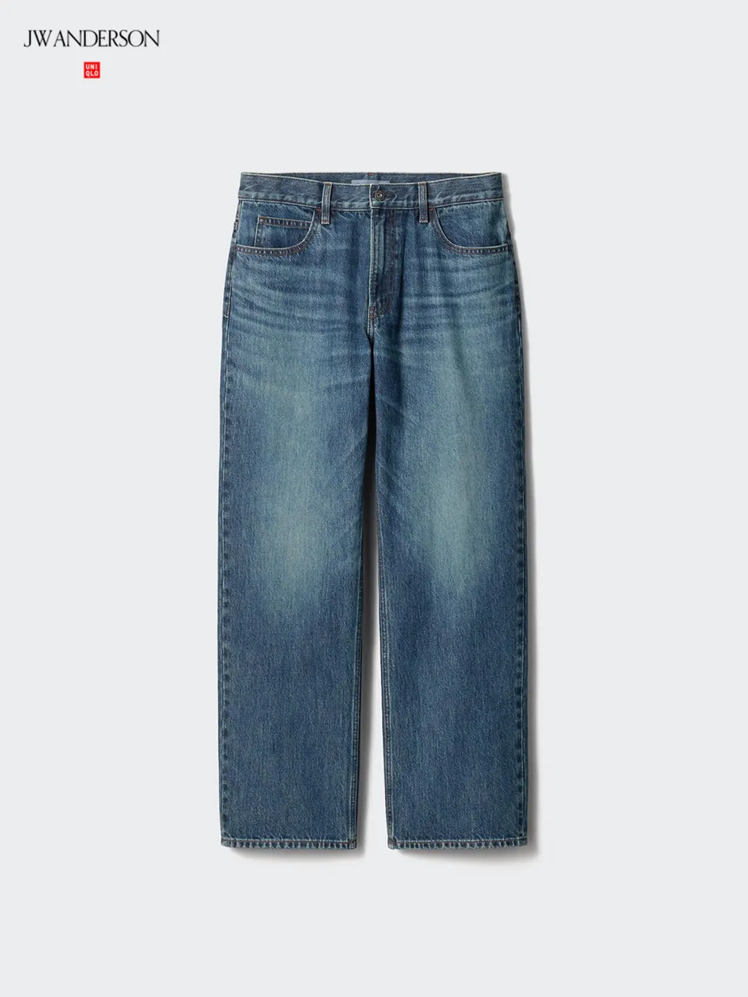 Джинсы прямого кроя с эффектом стирки, Uniqlo