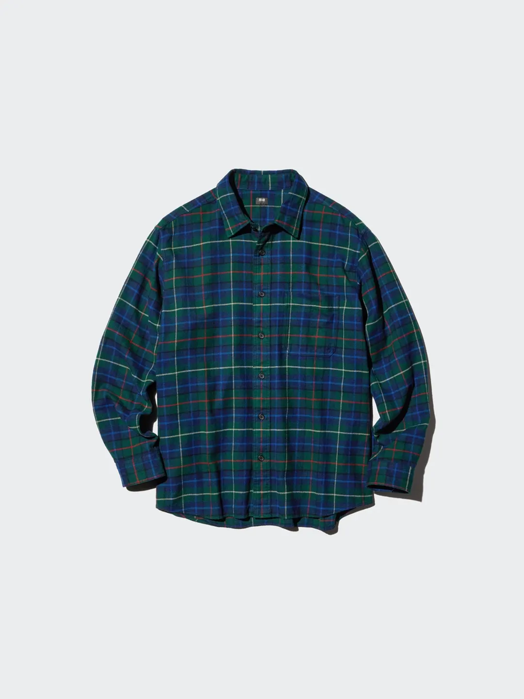 Фланелевая рубашка в клетку с длинными рукавами, Uniqlo