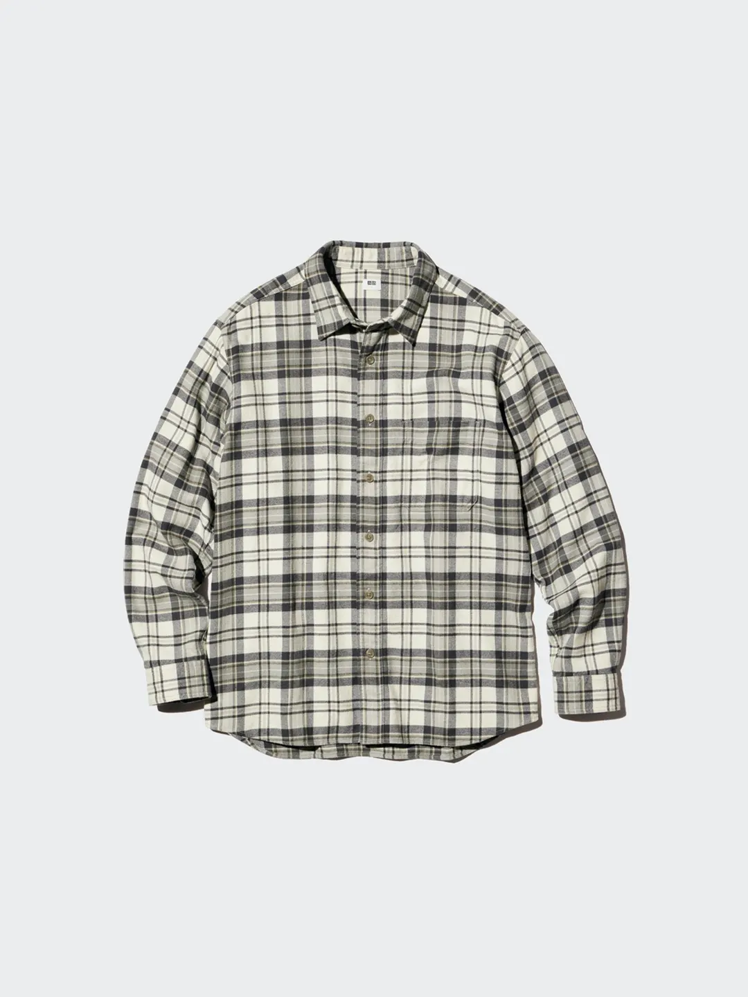 Фланелевая рубашка в клетку с длинными рукавами, Uniqlo