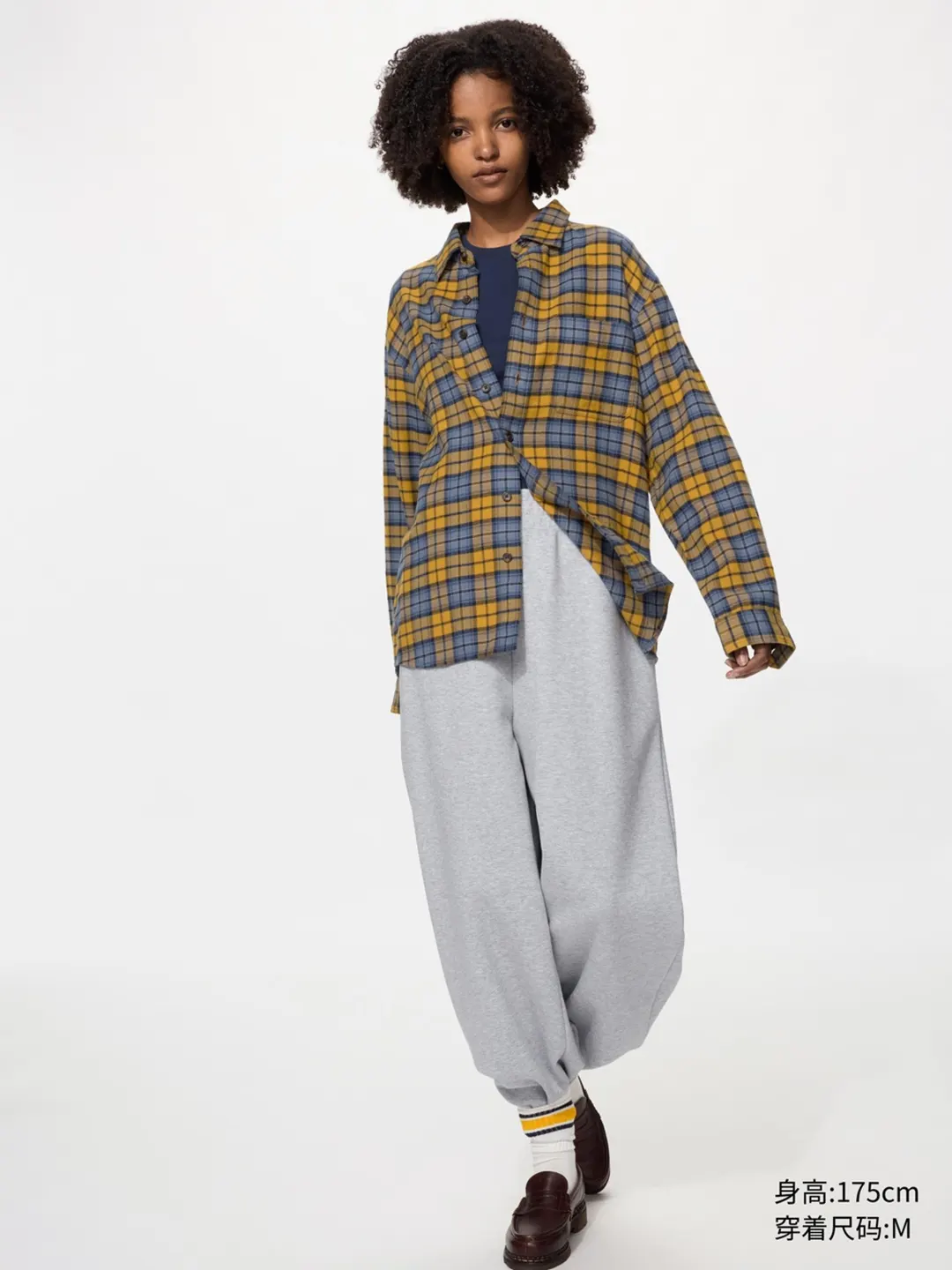 Фланелевая рубашка в клетку с длинными рукавами, Uniqlo