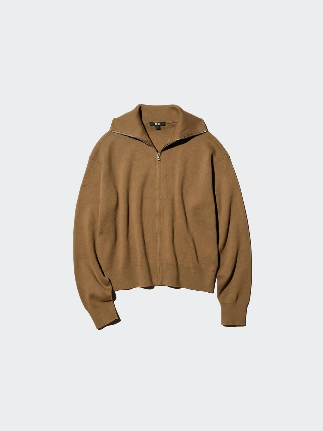 Кардиган на молнии из гладкого хлопка, Uniqlo