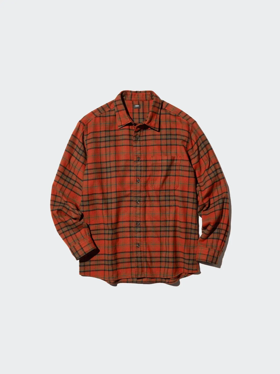 Фланелевая рубашка в клетку с длинными рукавами, Uniqlo