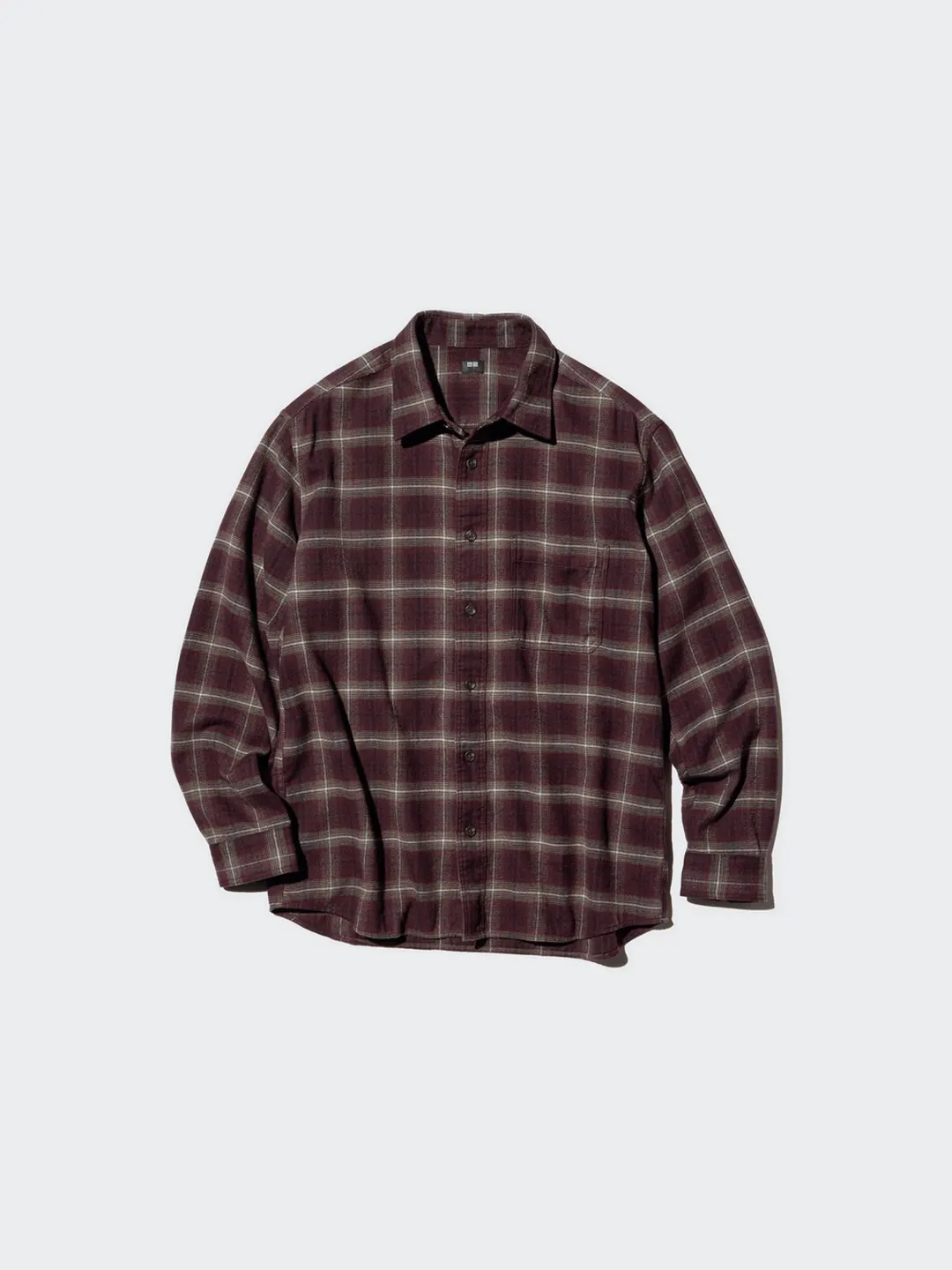 Фланелевая рубашка в клетку с длинными рукавами, Uniqlo