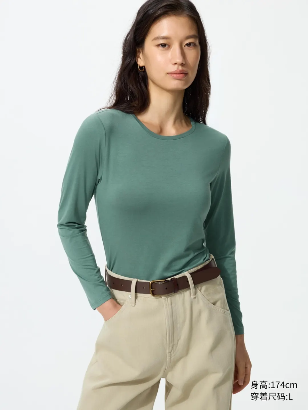 Лонгслив HEATTECH с круглым вырезом, Uniqlo
