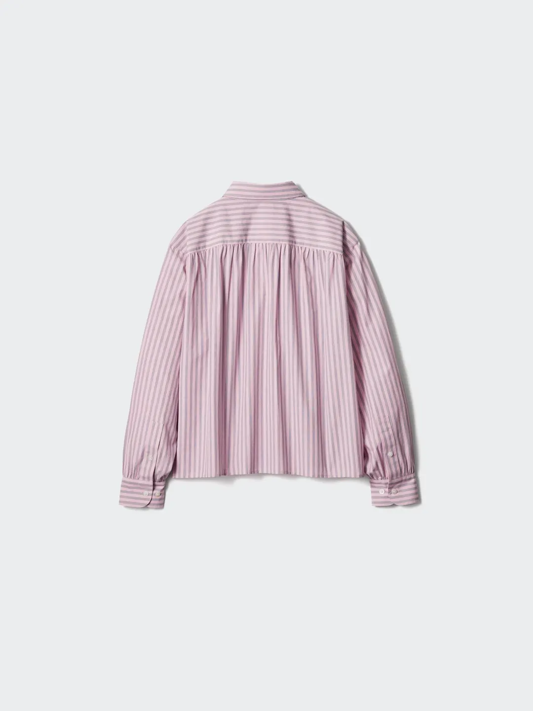 Рубашка в полоску из хлопка с рукавами-фонариками, Uniqlo