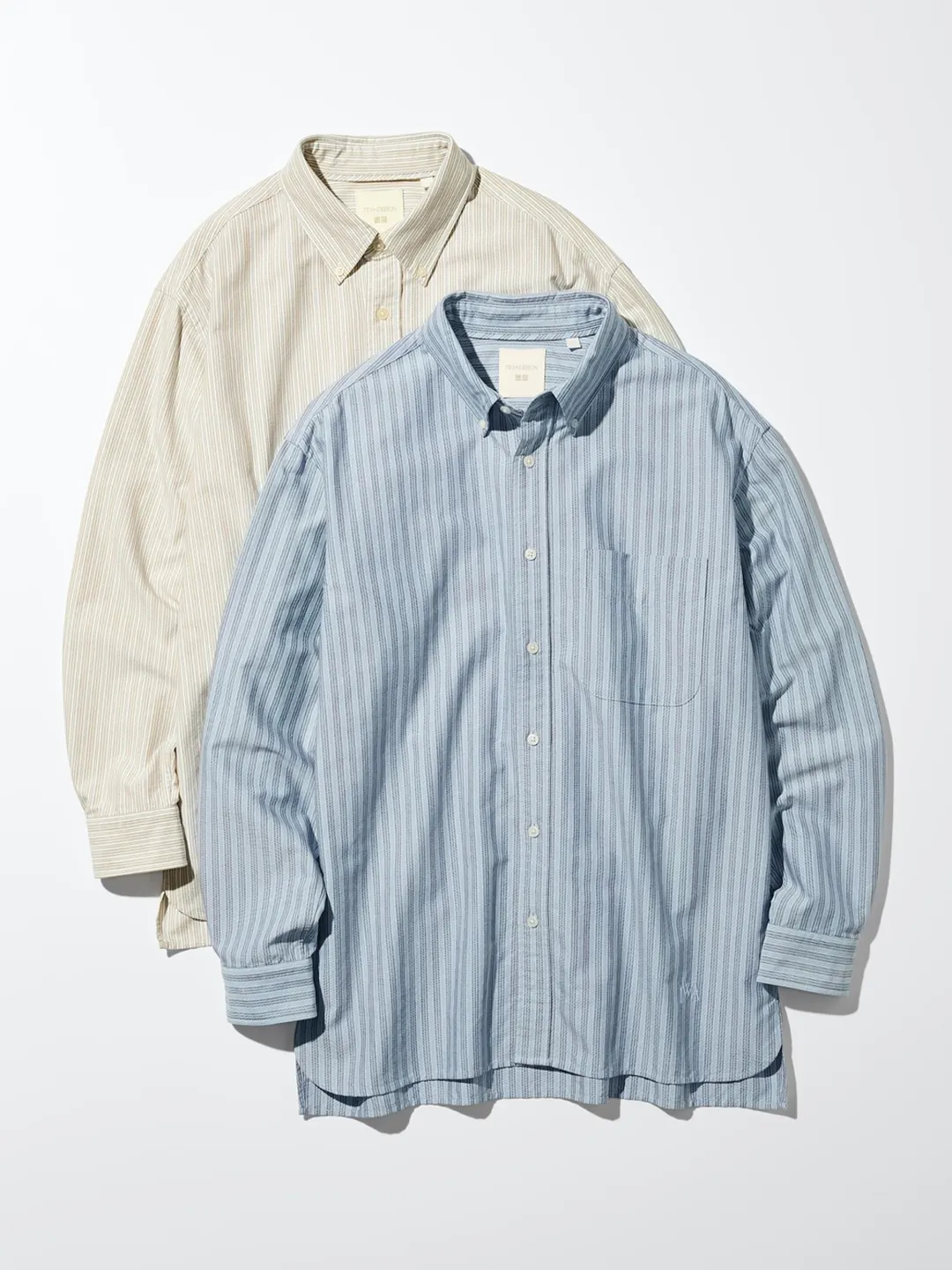 Рубашка свободного кроя из оксфордского хлопка в полоску, Uniqlo