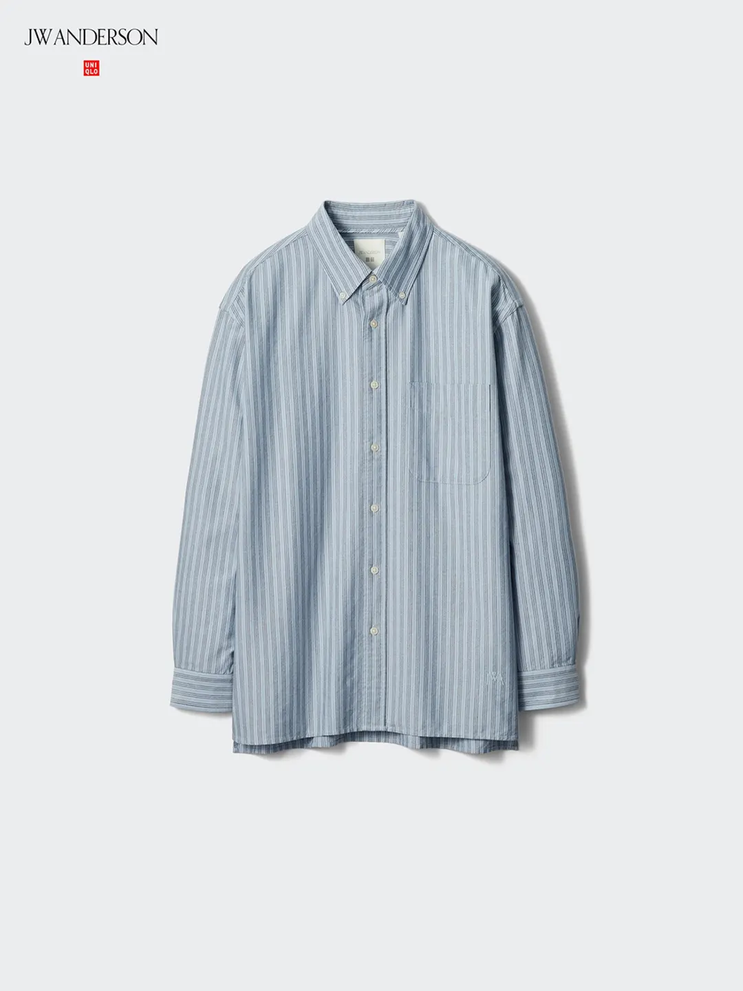 Рубашка свободного кроя из оксфордского хлопка в полоску, Uniqlo