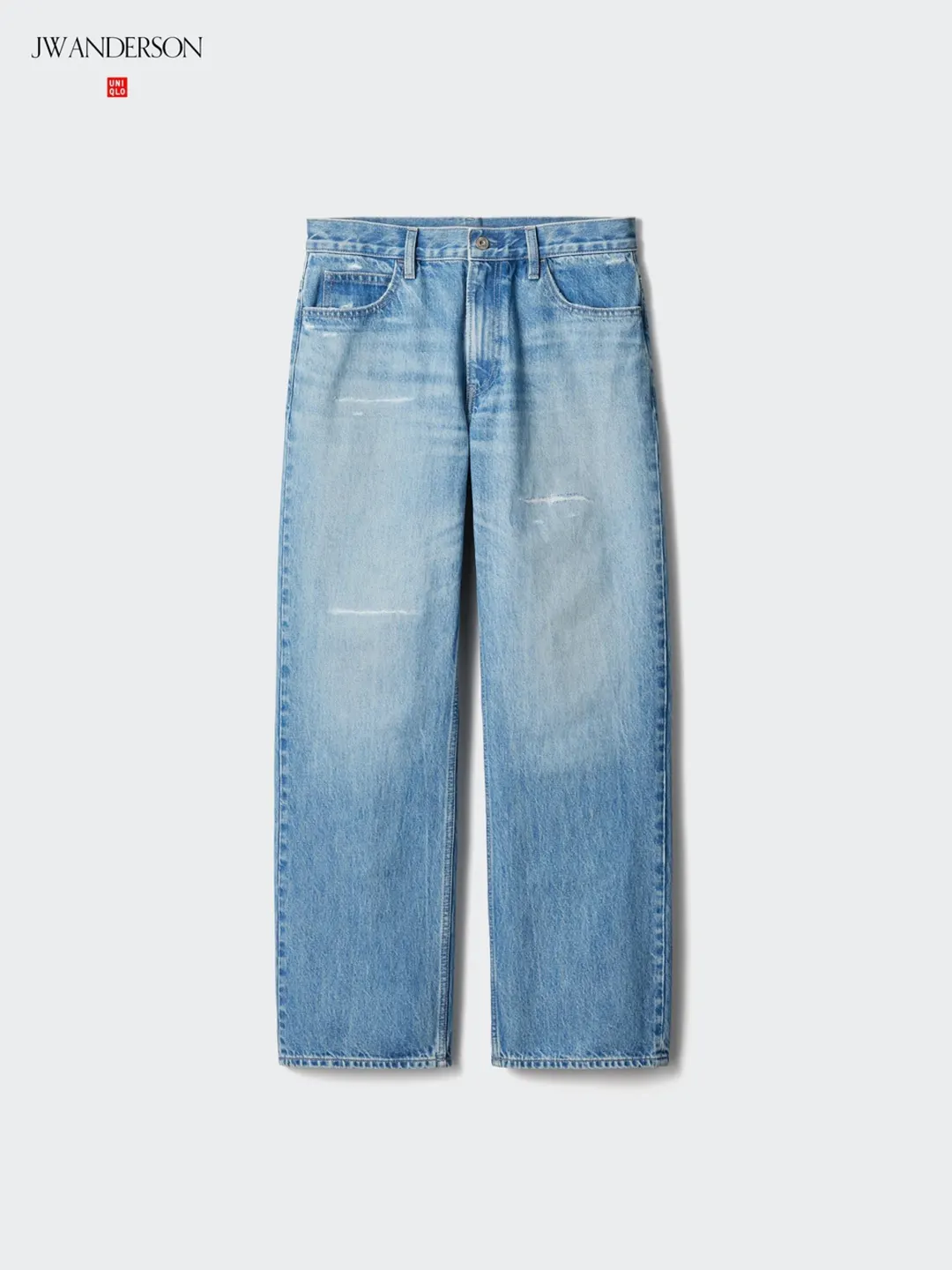 Джинсы прямого кроя с эффектом стирки, Uniqlo