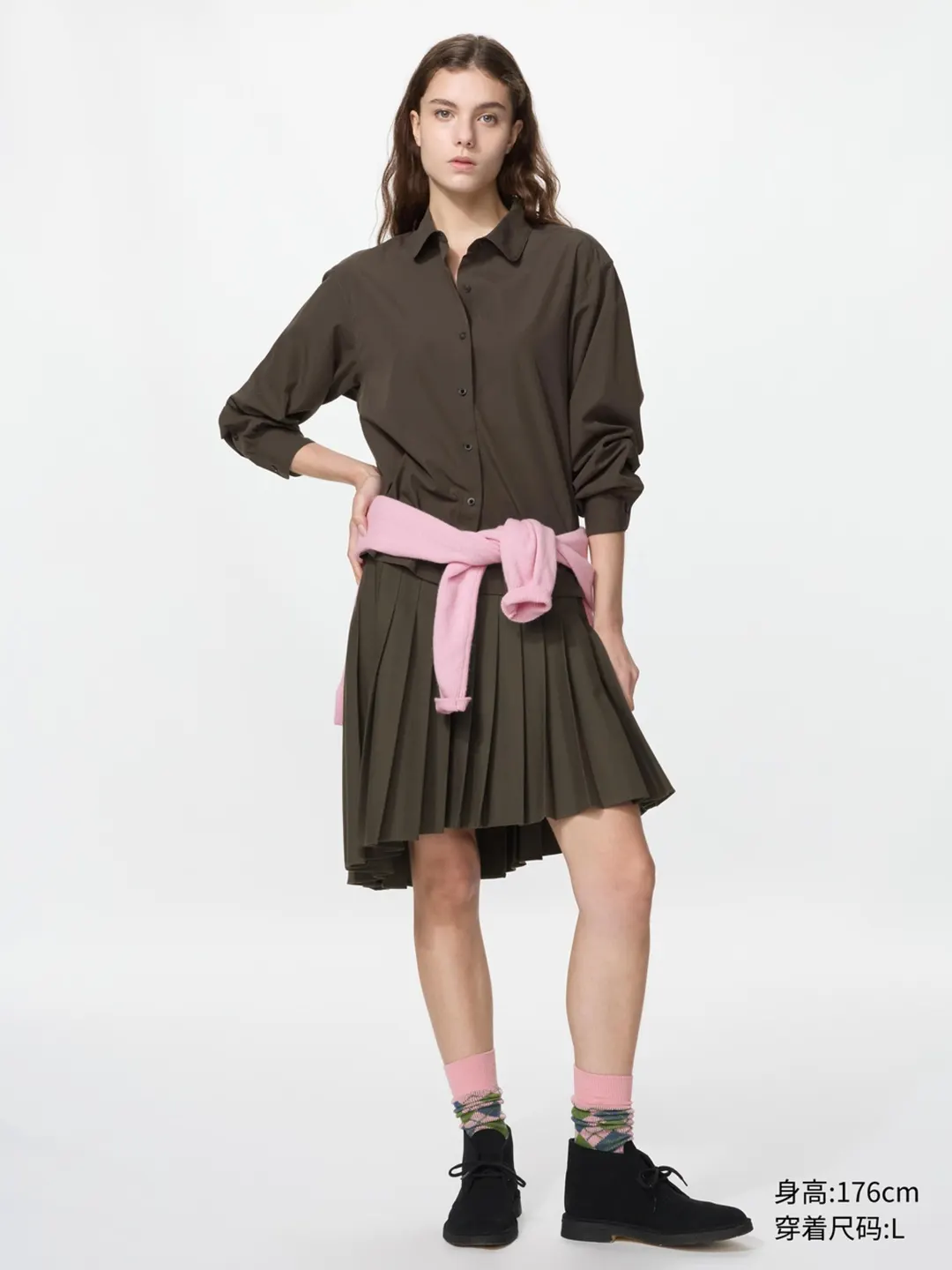 Рубашка из хлопка с рукавами-фонариками, Uniqlo