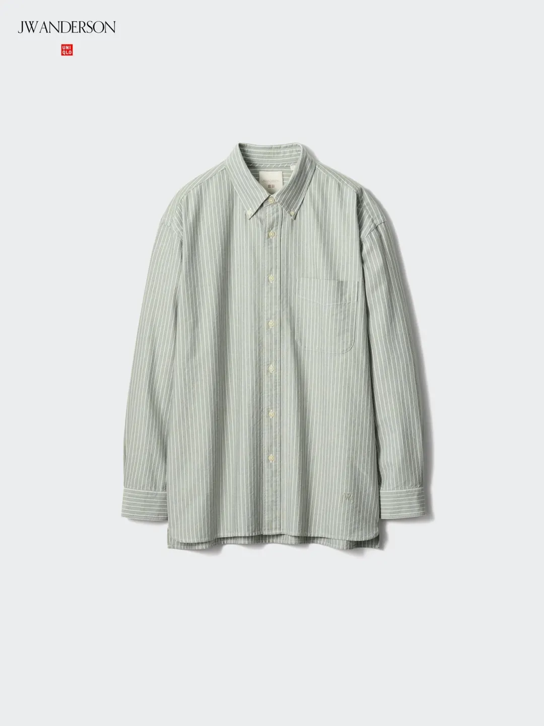 Рубашка свободного кроя из оксфордского хлопка в полоску, Uniqlo