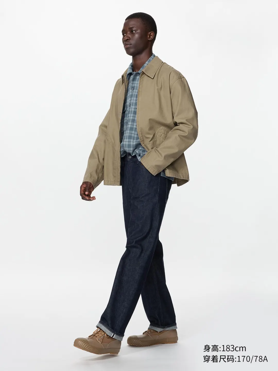 Джинсы прямого кроя с эффектом стирки, Uniqlo