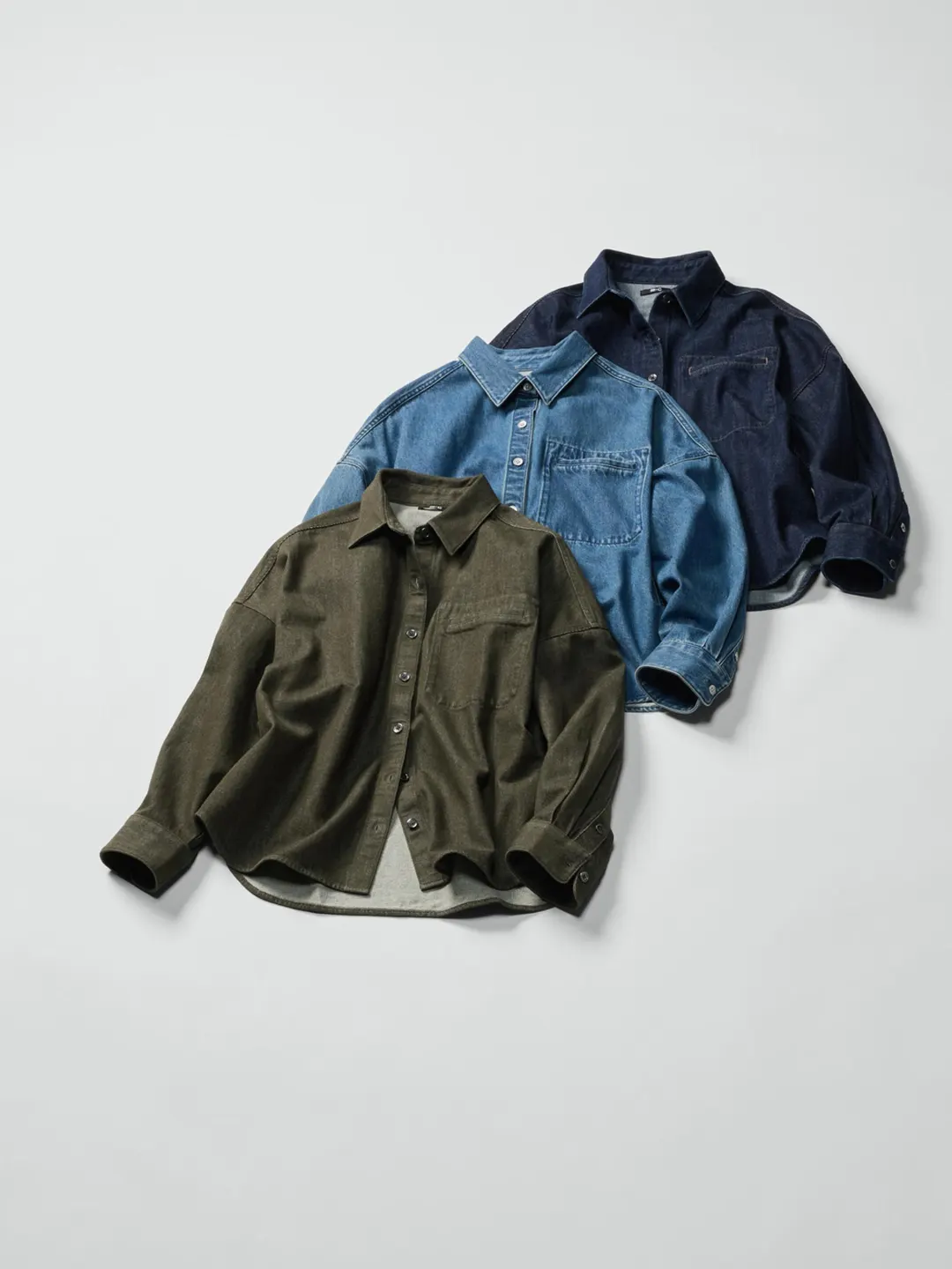 Свободная джинсовая куртка-рубашка с эффектом стирки, Uniqlo