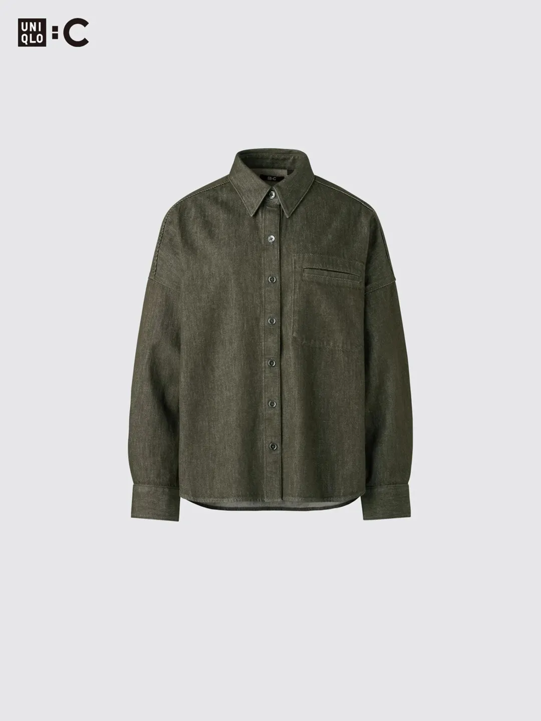 Свободная джинсовая куртка-рубашка с эффектом стирки, Uniqlo