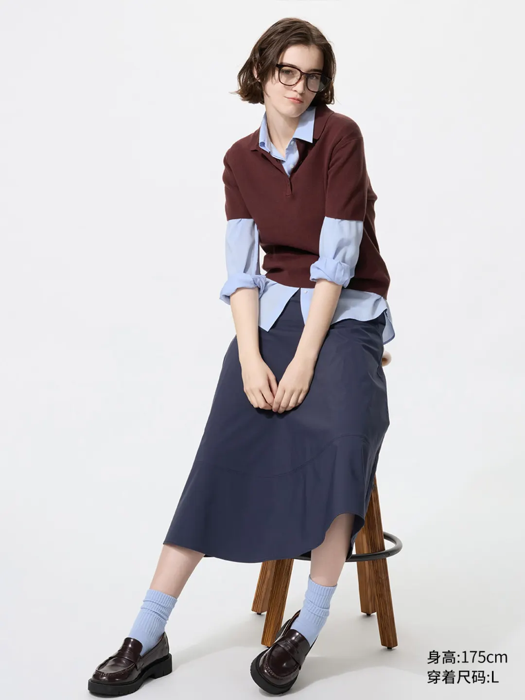 Джемпер поло из смеси хлопка и модала с короткими рукавами, Uniqlo