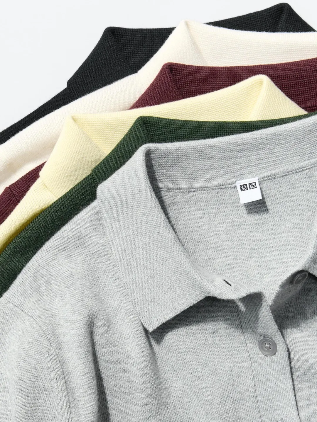 Джемпер поло из смеси хлопка и модала с короткими рукавами, Uniqlo