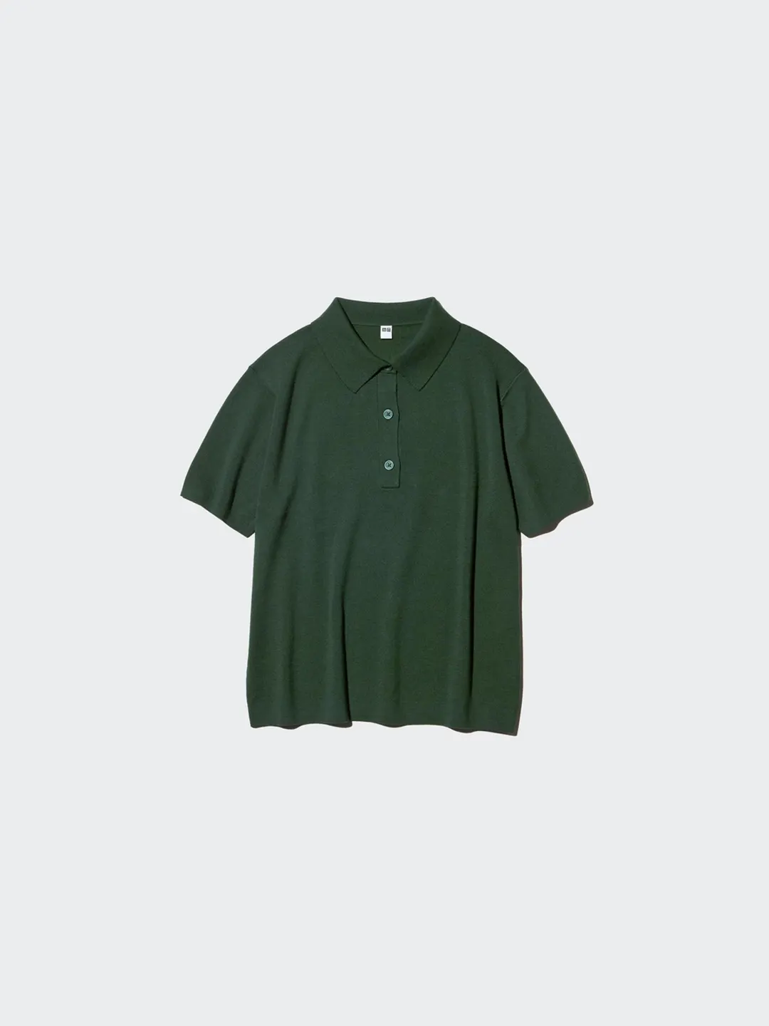 Джемпер поло из смеси хлопка и модала с короткими рукавами, Uniqlo