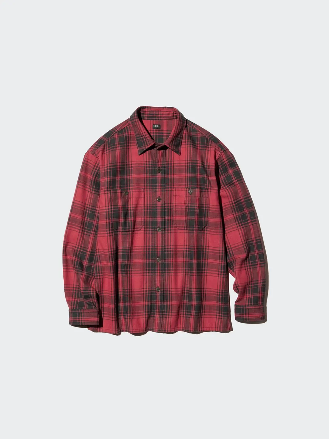 Рубашка в клетку из хлопка с фактурой слуб, Uniqlo