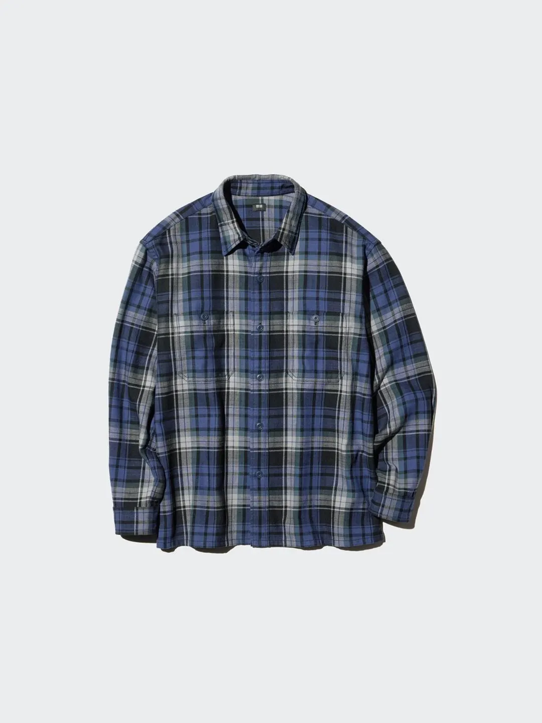 Рубашка в клетку из хлопка с фактурой слуб, Uniqlo
