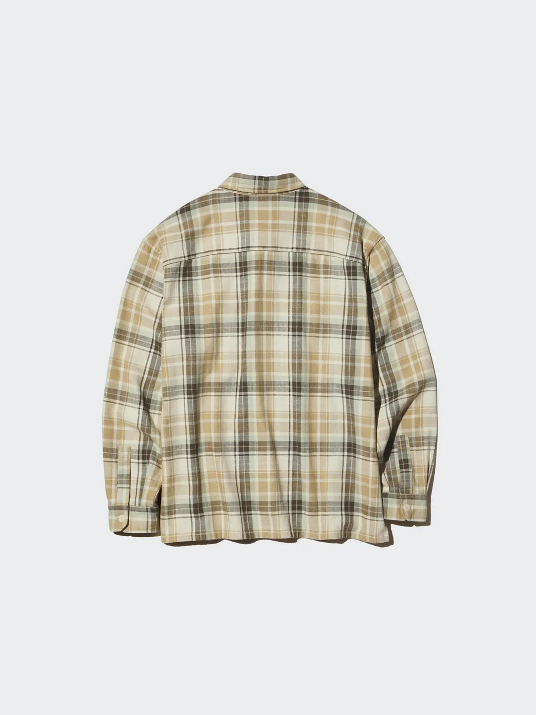 Рубашка в клетку из хлопка с фактурой слуб, Uniqlo