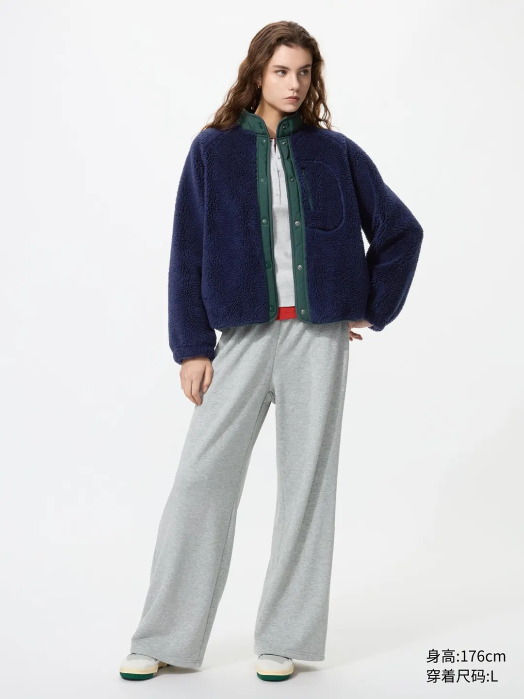 Куртка из флиса под овчину с комбинированными деталями, Uniqlo