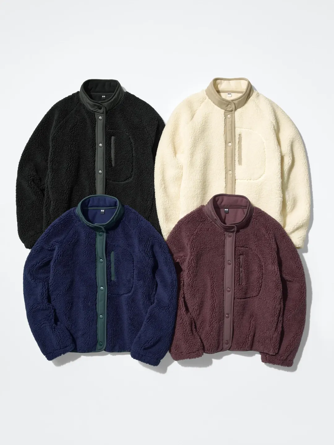 Куртка из флиса под овчину с комбинированными деталями, Uniqlo