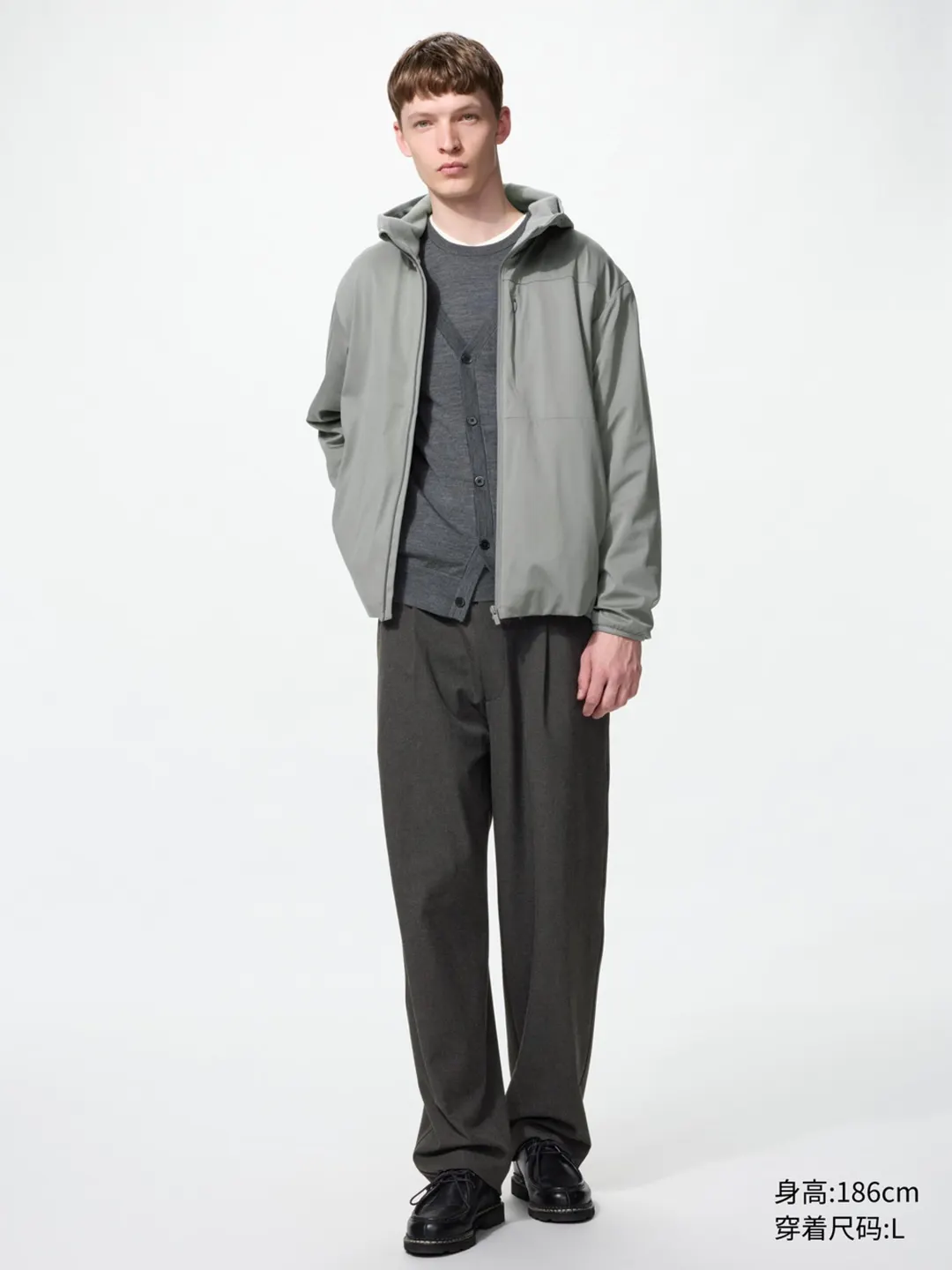 Куртка ветрозащитная из флиса на молнии с капюшоном, Uniqlo