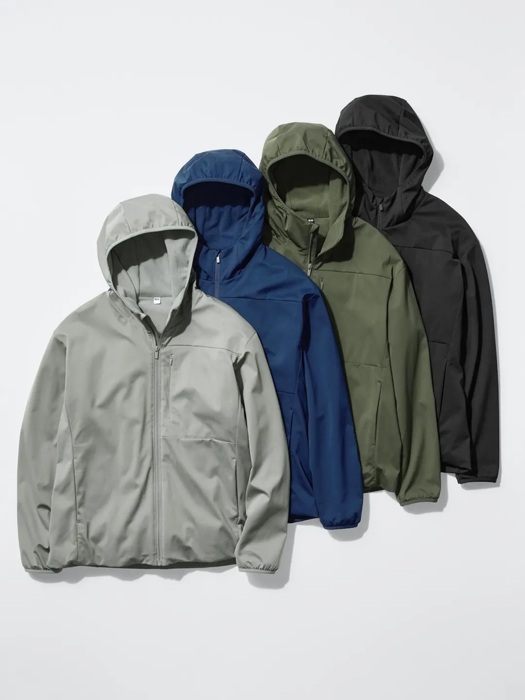 Куртка ветрозащитная из флиса на молнии с капюшоном, Uniqlo