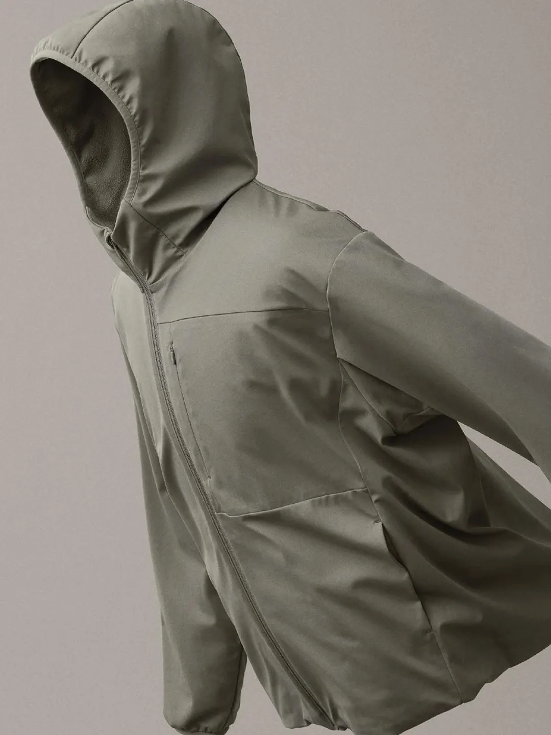 Куртка ветрозащитная из флиса на молнии с капюшоном, Uniqlo