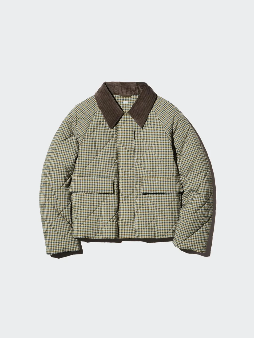 Короткая утеплённая куртка в клетку, Uniqlo