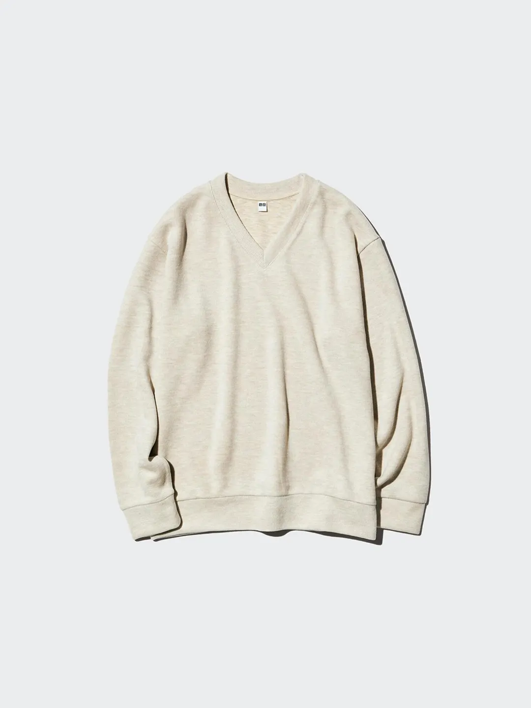 Джемпер из вязаного флиса в рубчик с V-образным вырезом, Uniqlo