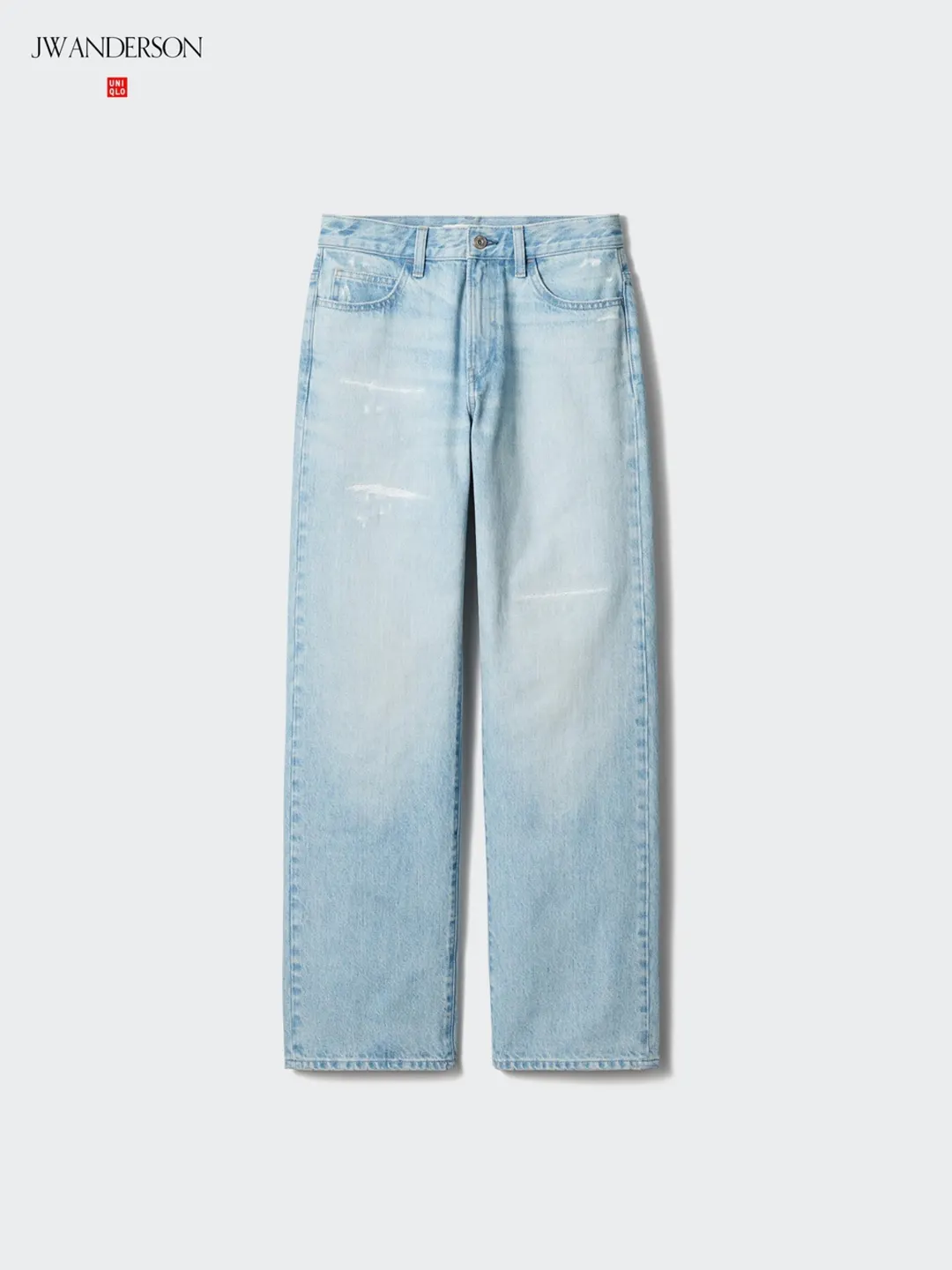 Джинсы прямого кроя с эффектом стирки, Uniqlo