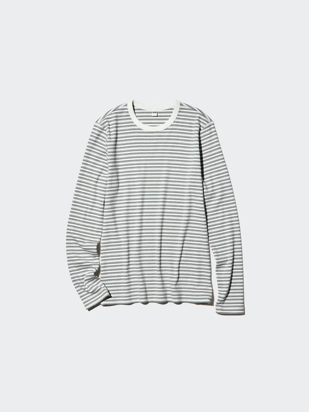 Лонгслив мягкий в рубчик в полоску, Uniqlo
