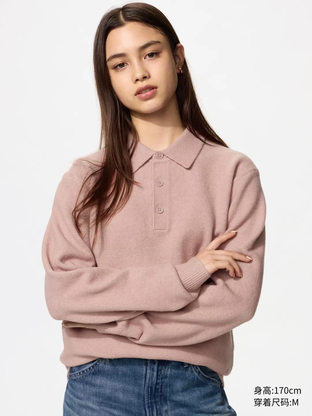 Поло вязаное из пряжи суфле, Uniqlo
