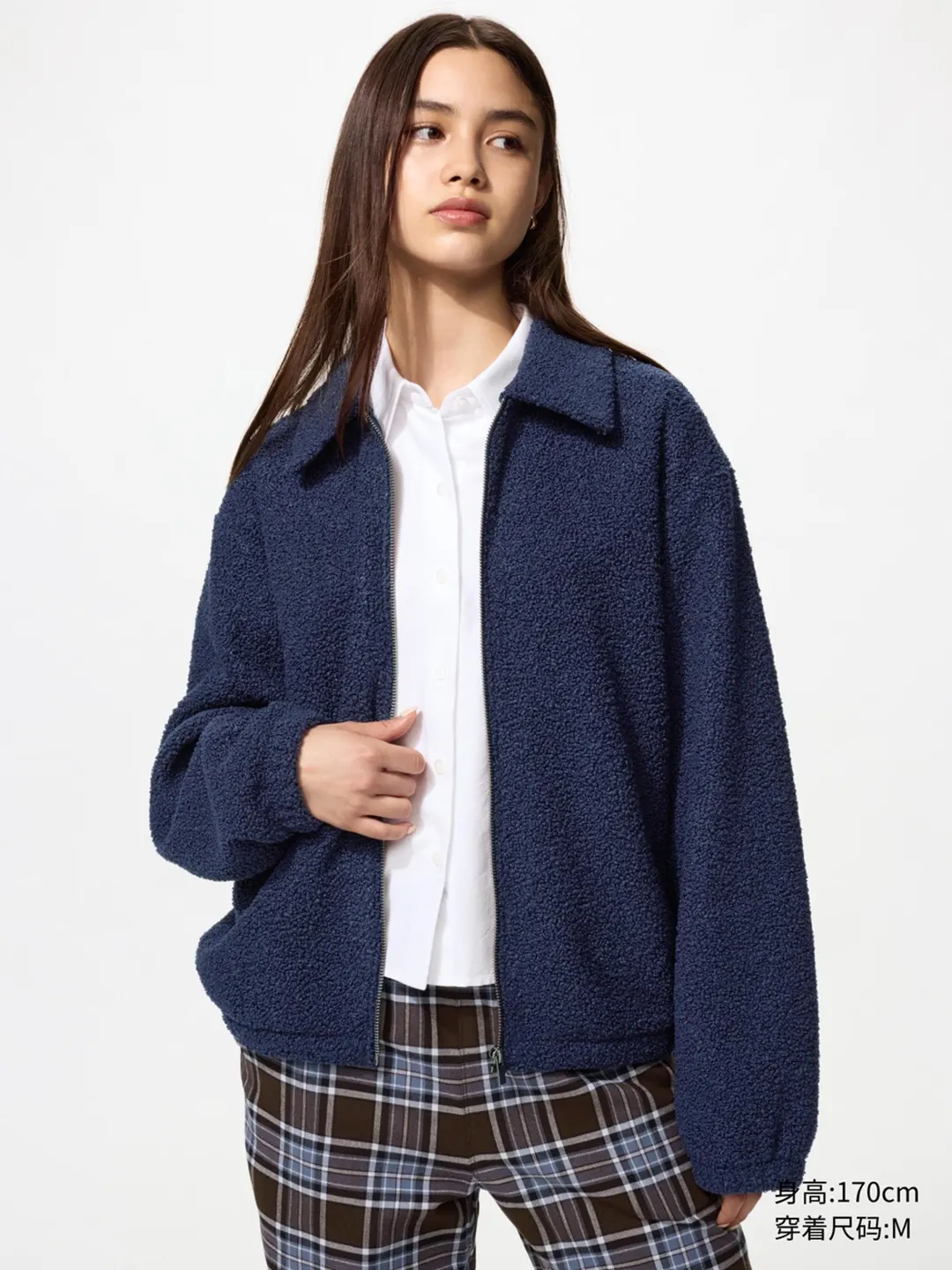 Куртка из флиса под овчину на молнии, Uniqlo