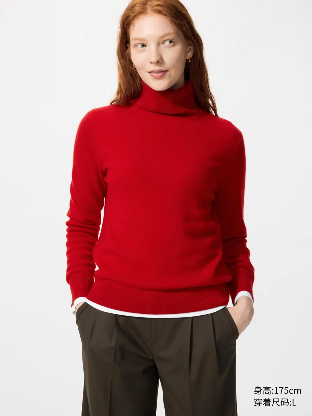 Свитер из кашемира с воротником с двойным отворотом, Uniqlo