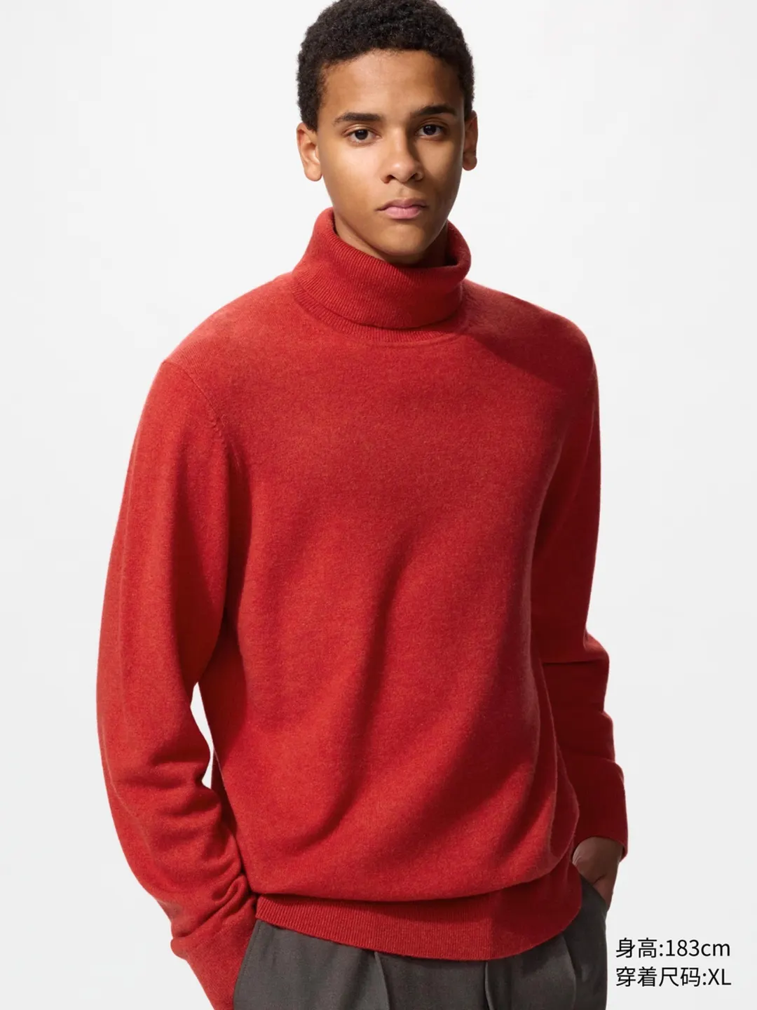 Водолазка из кашемира с двойным воротником, Uniqlo