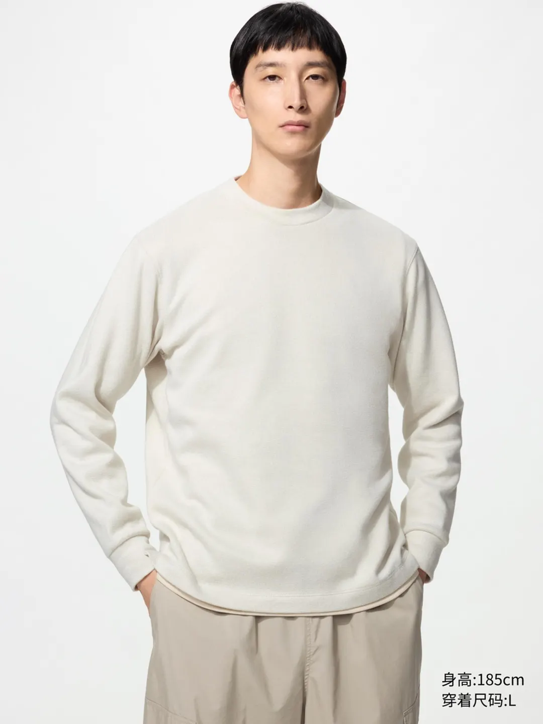 Джемпер из мягкого вязаного флиса с круглым вырезом, Uniqlo