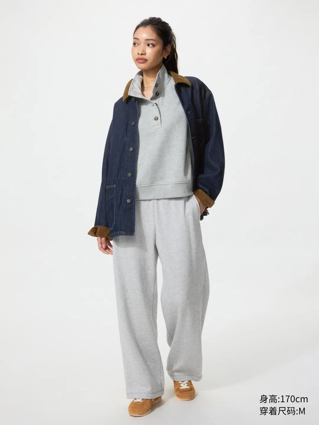 Брюки спортивные широкие из искусственного меха под овчину, Uniqlo