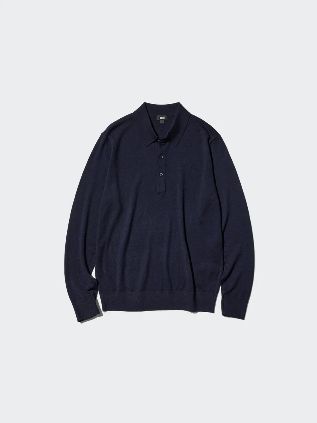 Поло трикотажное из тонкой мериносовой шерсти, Uniqlo