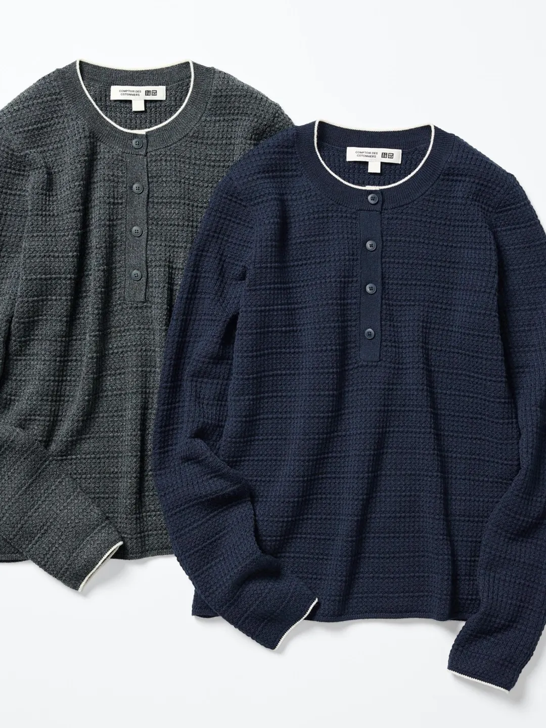 Джемпер хенли из смесовой мериносовой шерсти, Uniqlo